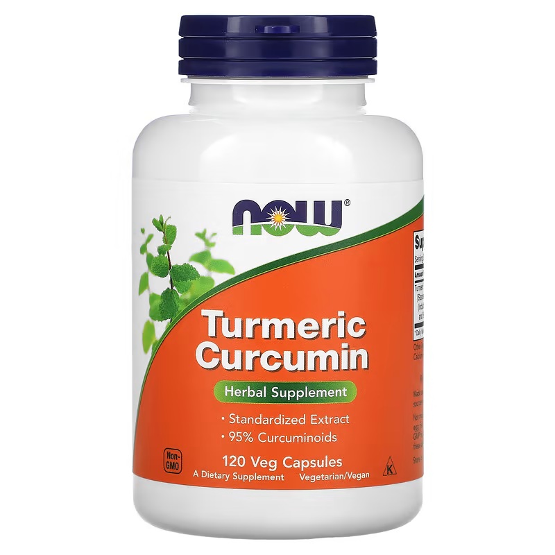 Куркума та куркумін, 665 мг, Turmeric Curcumin, Now Foods, 120 вегетаріанських капсул