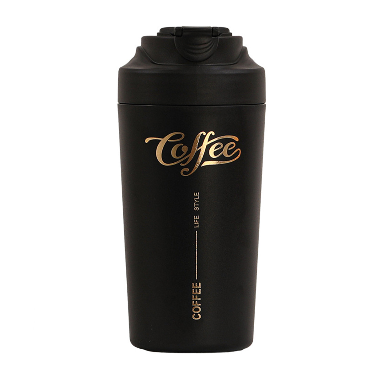 Термочашка Coffee з ремінцем 480 мл чорна HP-14-14B