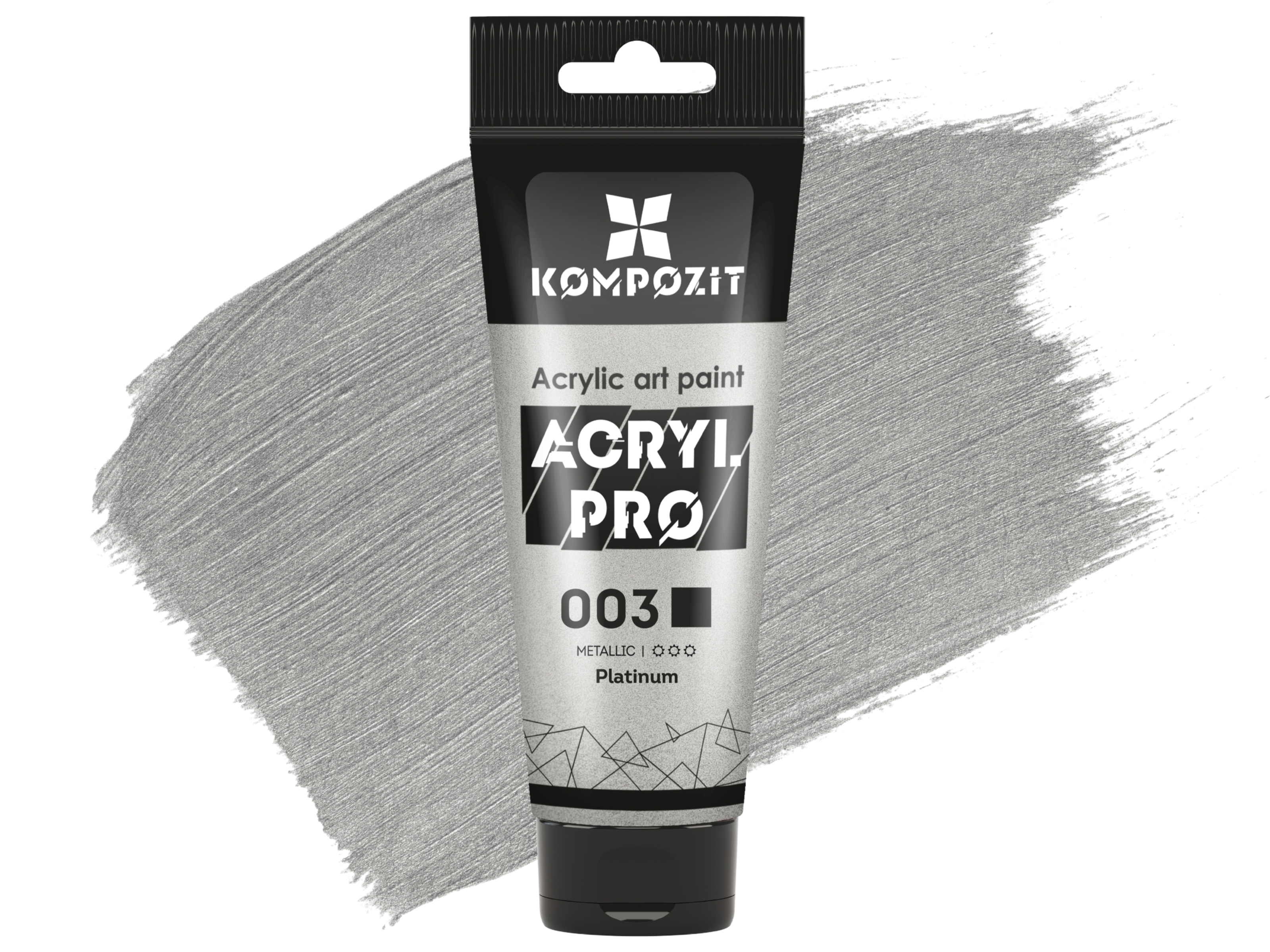 Фарба художня Серія "Металік" Acryl PRO ART Kompozit 75 мл, 003 платина