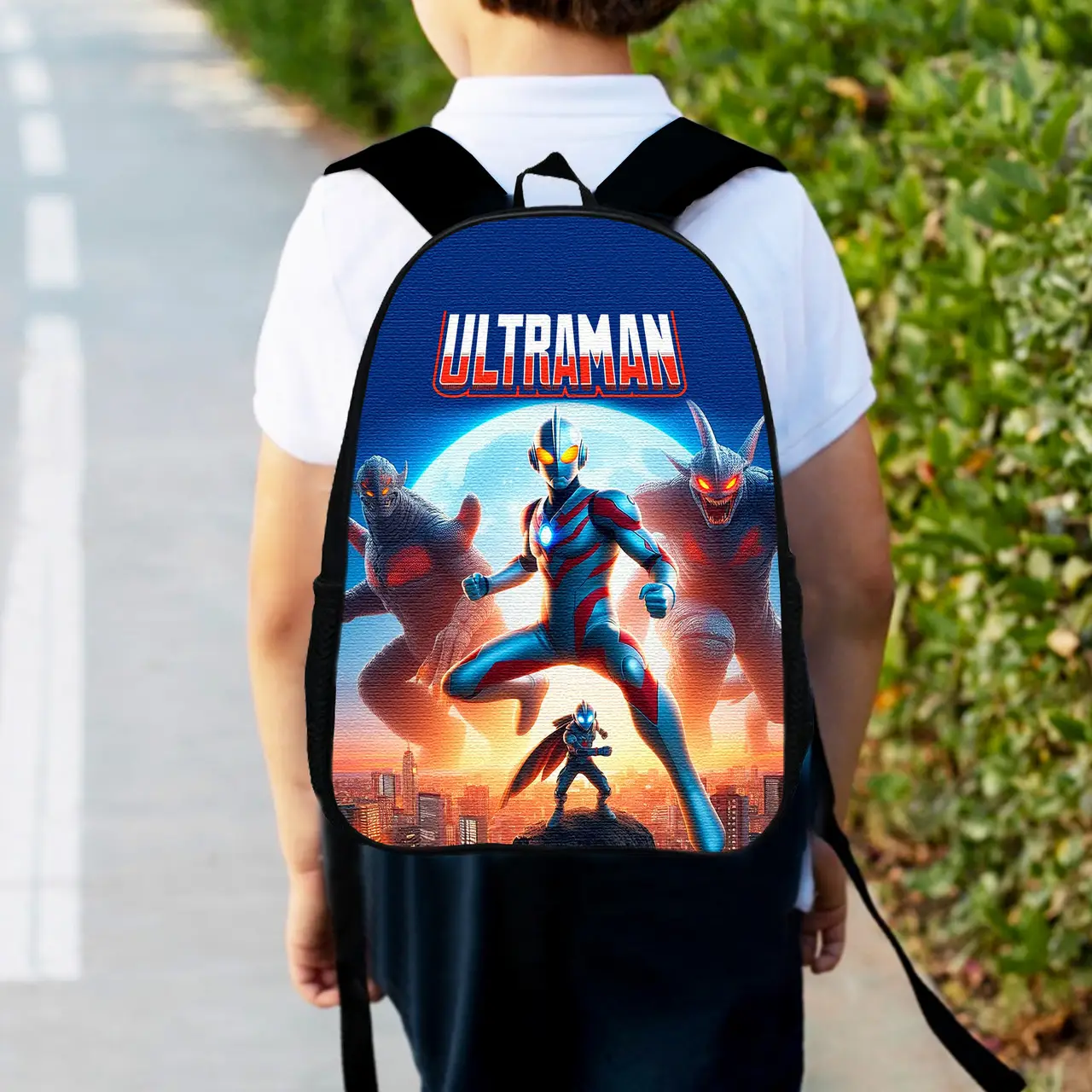 Рюкзак дитячий Ультрамен «Ultraman» 34х27см, міський ранець для хлопчика з принтом (00569)