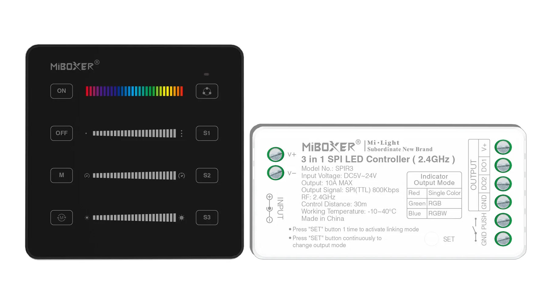 Контролер + панель керування SPI адресною смарт стрічкою white, RGB, CCT, RGBW / комплект