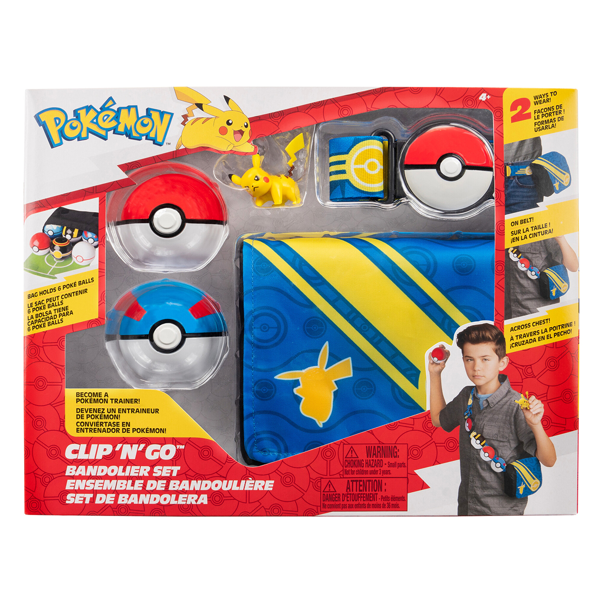 Ігровий набір POKEMON W5 - СПОРЯДЖЕННЯ ТРЕНЕРА ПІКАЧУ (2 покеболи, пояс, фігурка, сумка для м'ячів)