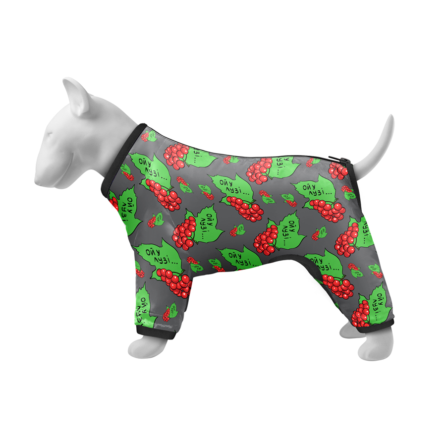Вітровка для собак WAUDOG Clothes, малюнок "Калина", S40, В 56-59 см, С 37-40 см