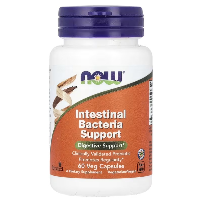Підтримка бактерій кишечника, Intestinal Bacteria Support, Now Foods, 60 вегетаріанських капсул
