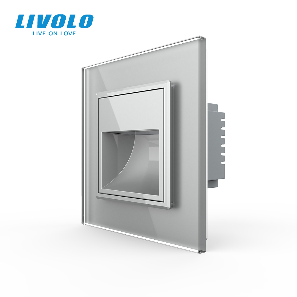 Світильник для сходів LIVOLO, сірий, скляна рамка, тепле світло 2700K, 230В, 0.35Вт