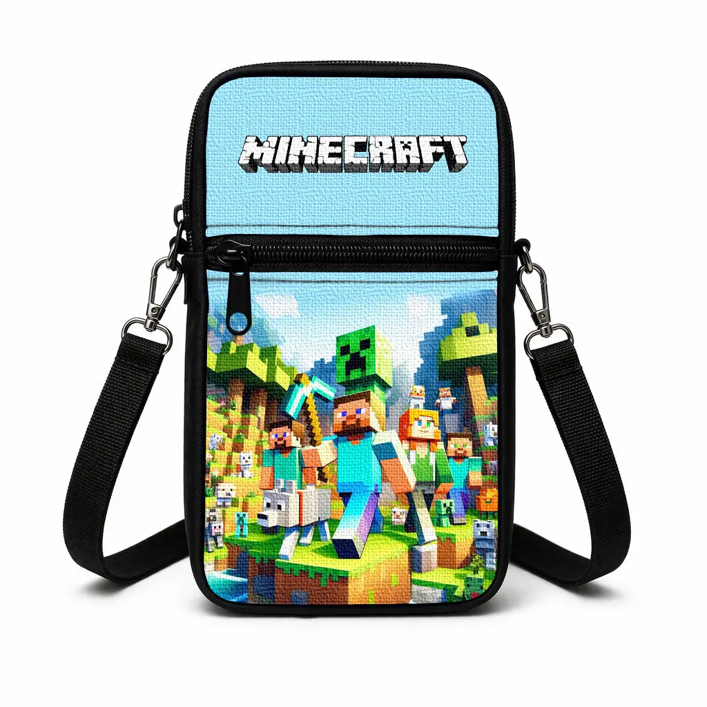 Сумка-чохол для телефону Minecraft,дитяча сумка через плече, водонепроникна міні-сумка (4797)