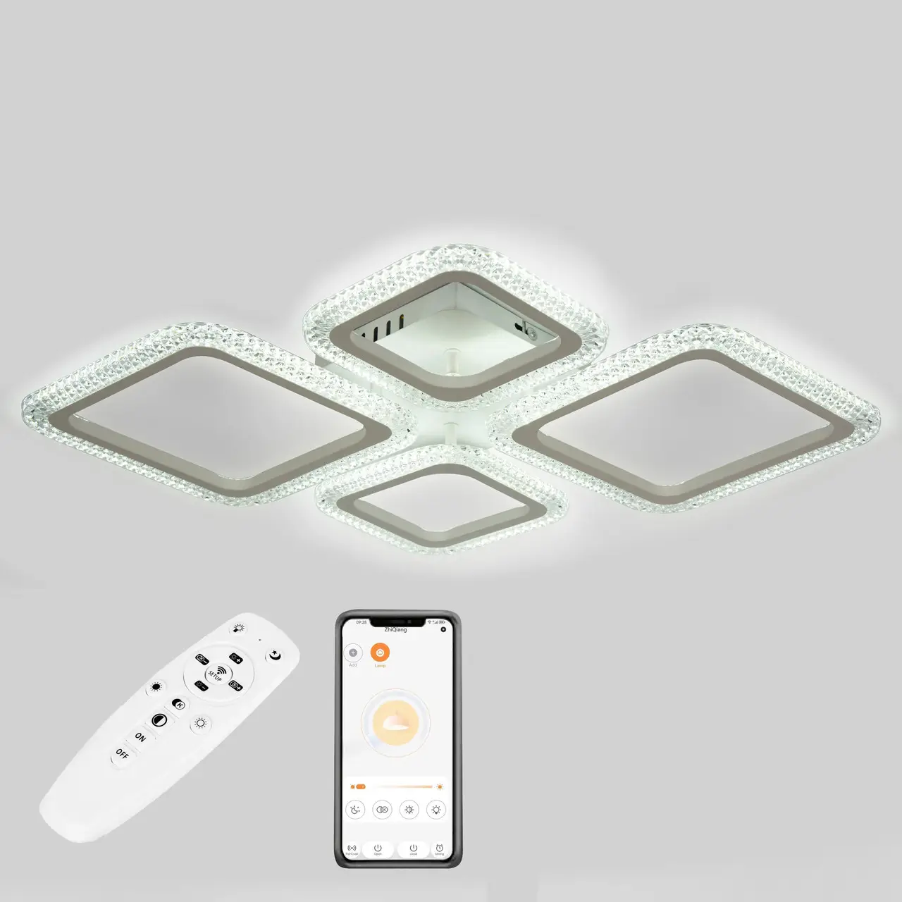 Стельова LED люстра, світлодіодний світильник Sunlight 6063/2+2