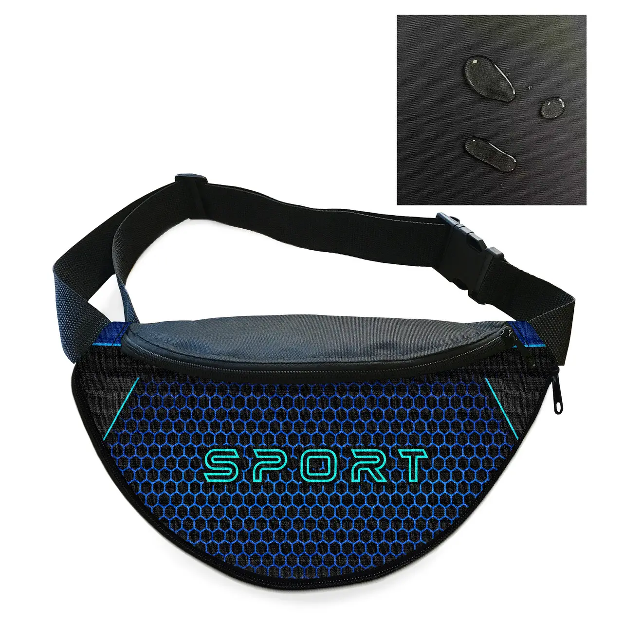 Сумка-бананка чоловіча/жіноча Sport 32×16 см з розширювачем поясна сумка або сумка через плече (02873)