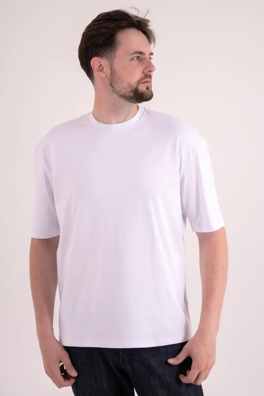 Біла футболка OVERSIZE чоловіча