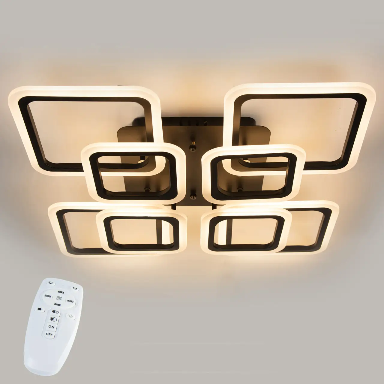 Стельова LED люстра, світлодіодний світильник Sunlight чорний 5331/4+4