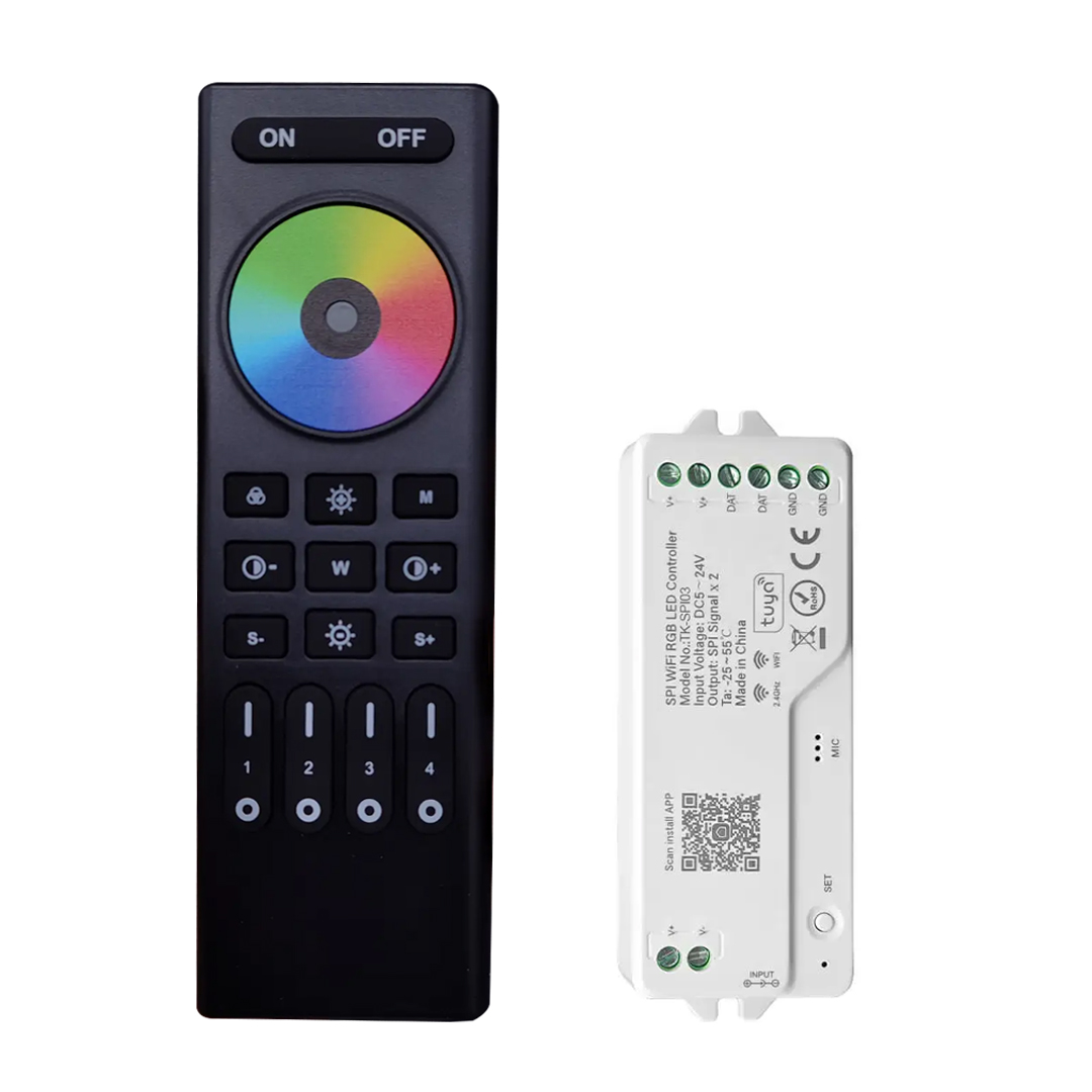Контролер SPI TUYA + пульт керування SPI адресною смарт стрічкою RGB, комплект.