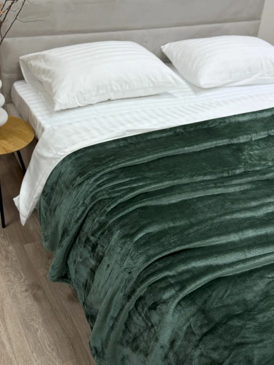 Плед Ecotton 220х240 см Well Soft зелений пудровий (17-0112 Matte green)