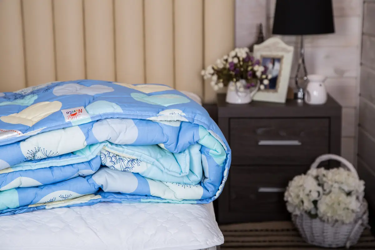 Ковдра Ecotton Євро 200х220 см антиалергенна із бязі блакитна 40-0607 Blue