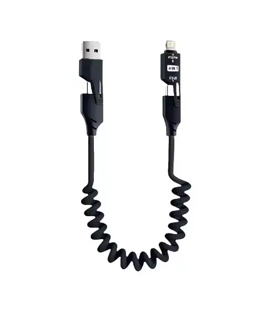 Універсальний кабель 65W + PD TYPE-C  Lighting, USB 4-in-1 Black