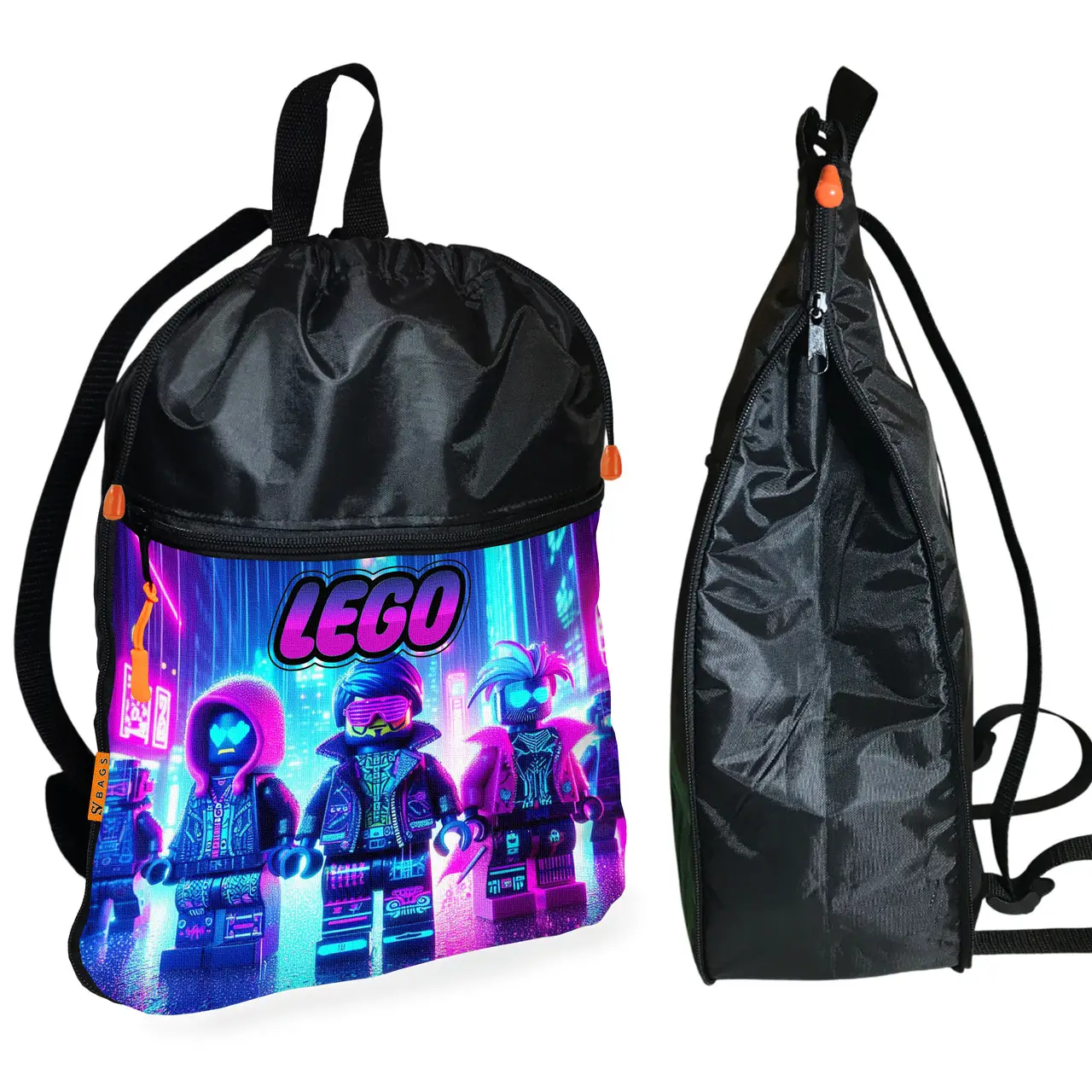 Рюкзак-мішок для взуття, спортивної форми Лего "LEGO" дитяча сумка для змінки з розширювачем (01302)