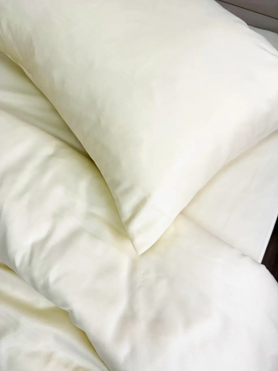 Комплект постільної білизни Ecotton полуторний 150х215 см однотонний кремовий Cream Yellow