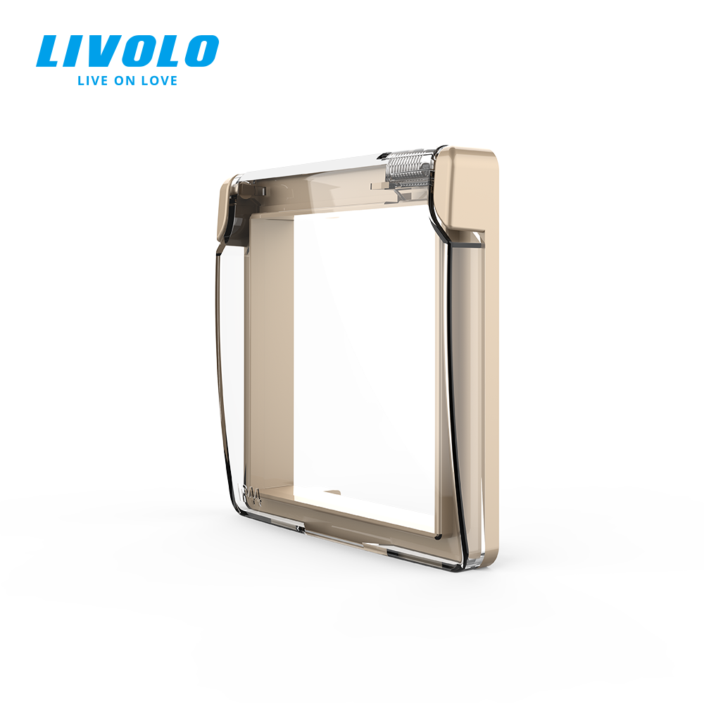 Кришка для розетки LIVOLO IP44 – захист від вологи та бризок, золота (VL-XW001-2A)