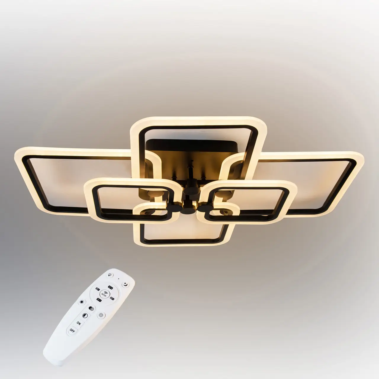 Стельова LED люстра, світлодіодний світильник Sunlight чорний 5667/2+2+2
