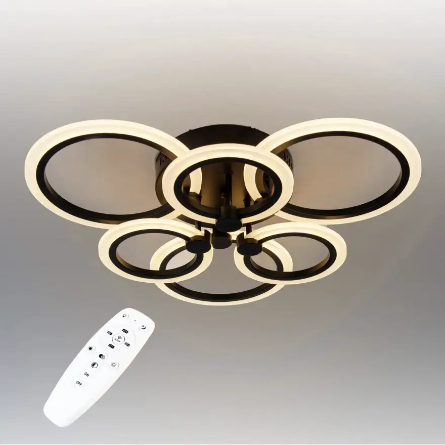 Стельова LED люстра, світлодіодний світильник Sunlight чорний 6326/3+3