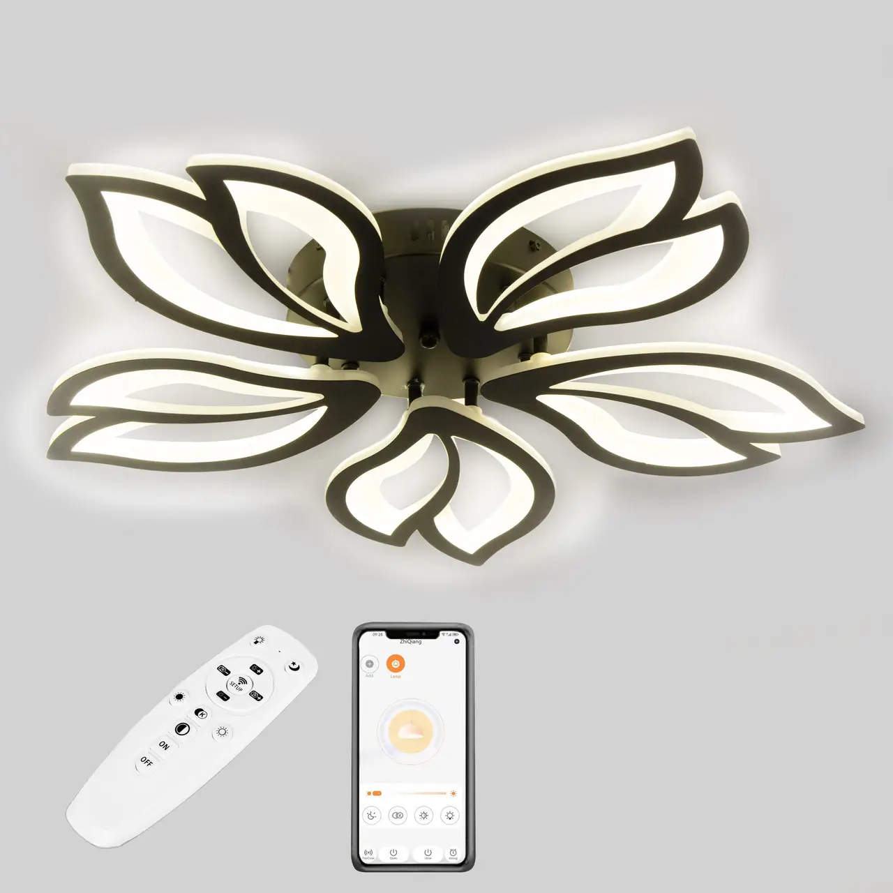 Стельова LED люстра, світлодіодний світильник Sunlight чорний 6158/5