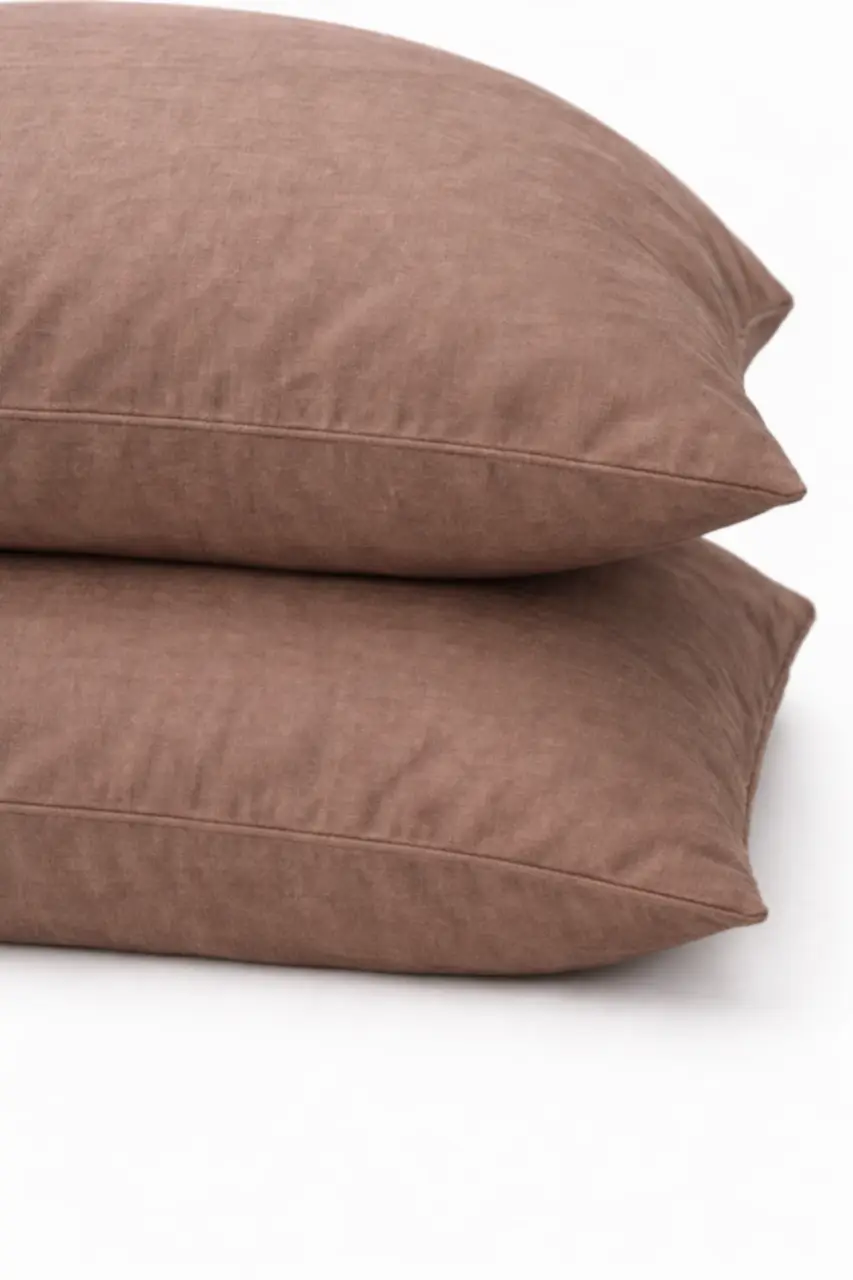 Наволочка Ecotton 70х70 см фланель із бавовни Beige Бежевий