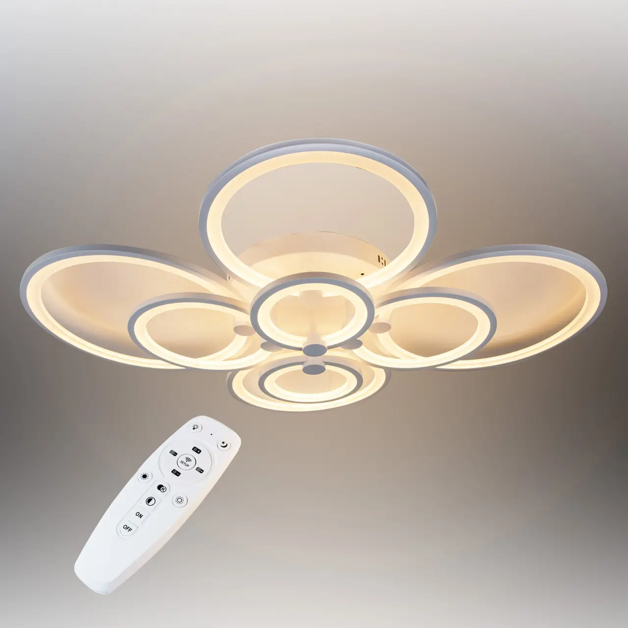 Стельова LED люстра, світлодіодний світильник Sunlight білий 5332/2+2+2+2