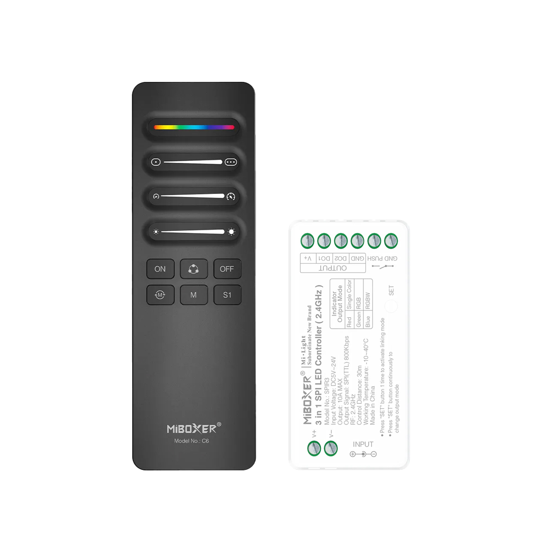 Контролер + пульт керування SPI адресною смарт стрічкою white, RGB, CCT, RGBW / комплект.