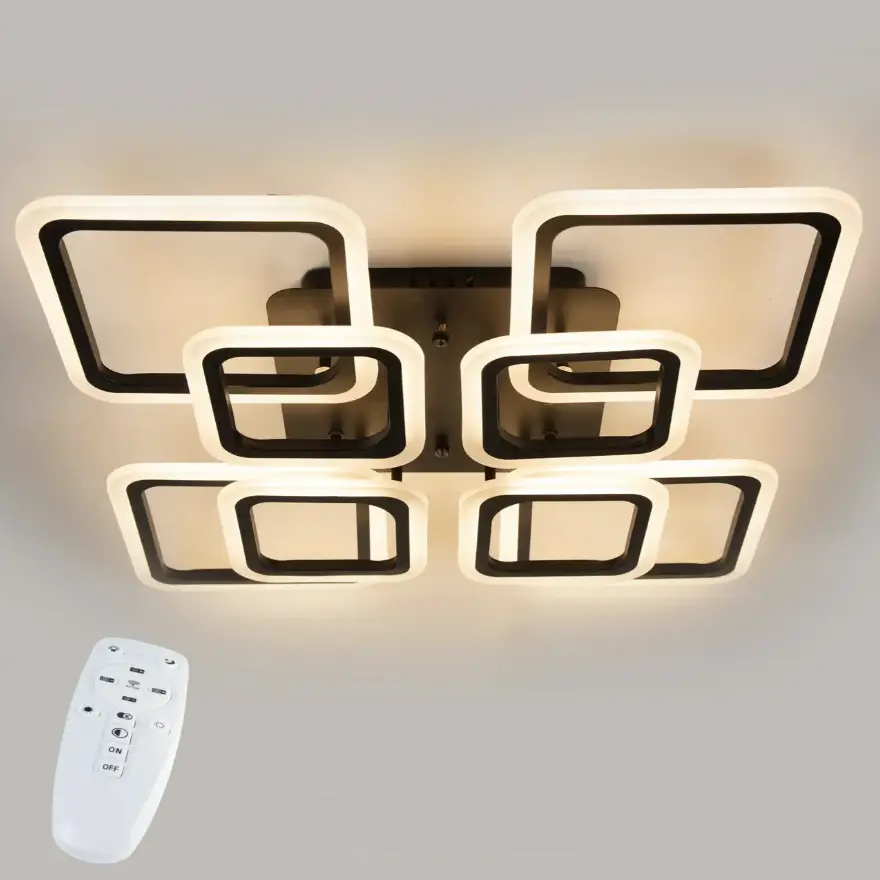 Стельова LED люстра, світлодіодний світильник Sunlight чорний 6325/4+4S