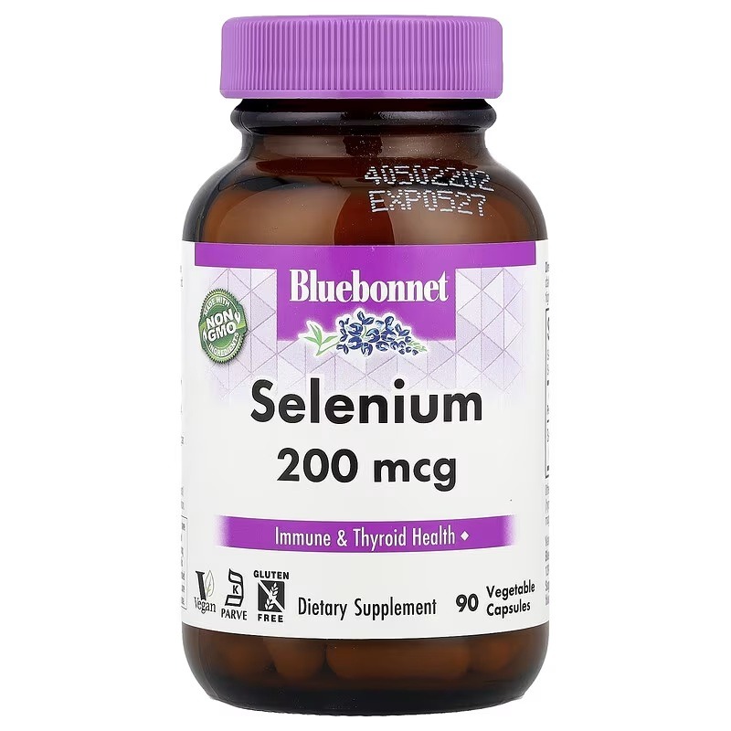 Селен 200мкг, Selenium, Bluebonnet Nutrition, 90 вегетаріанських капсул