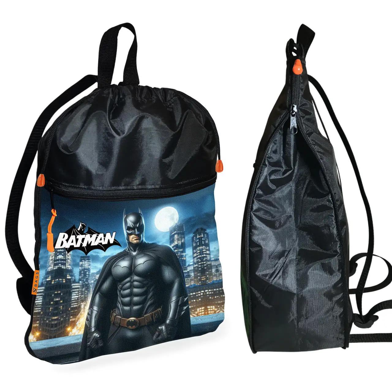 Рюкзак-мішок для взуття, спортивної форми Бетмен «Batman »дитяча сумка для змінки з розширювачем (01215)
