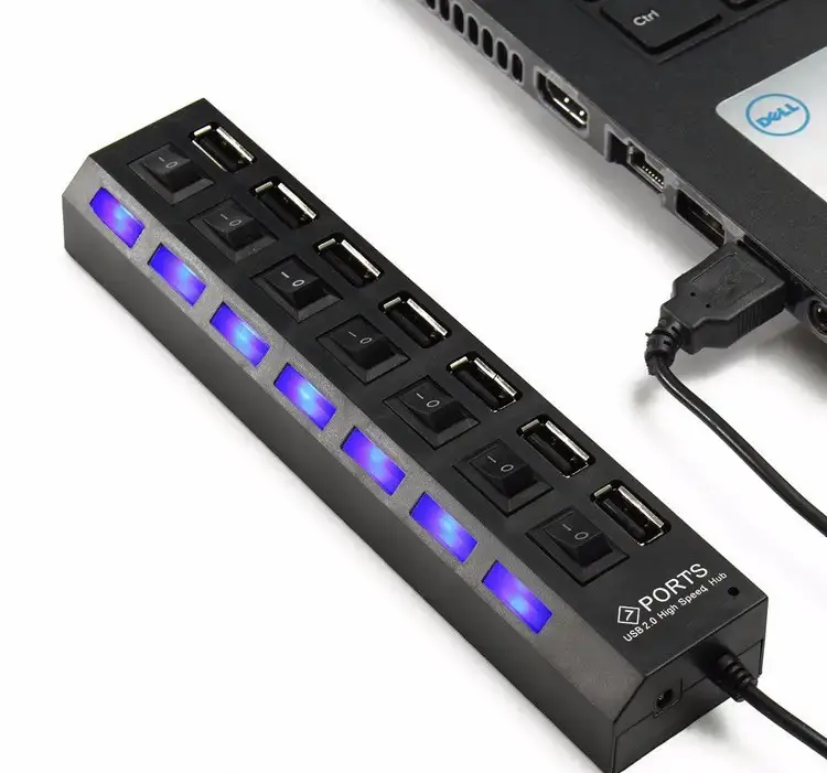 USB хаб Combi концентратор на 7 портів з підсвічуванням