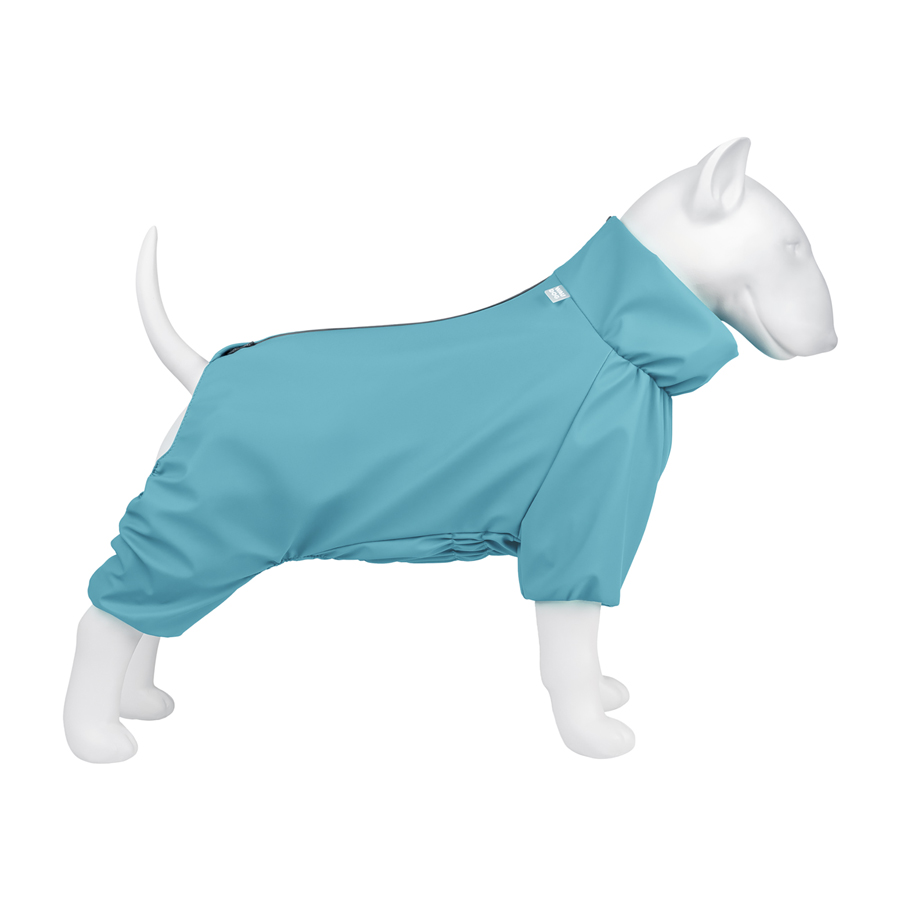 Дощовик для собак WAUDOG Clothes, водонепроникний, XS25, В 36-38 см, С 26-28 см, блакитний