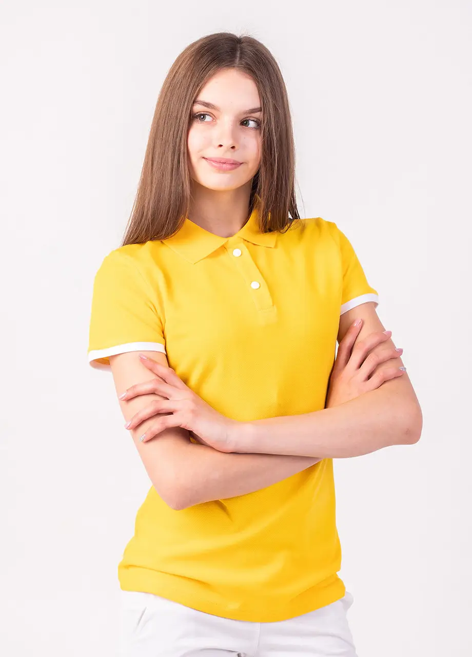Жовта футболка поло жіноча STANDART