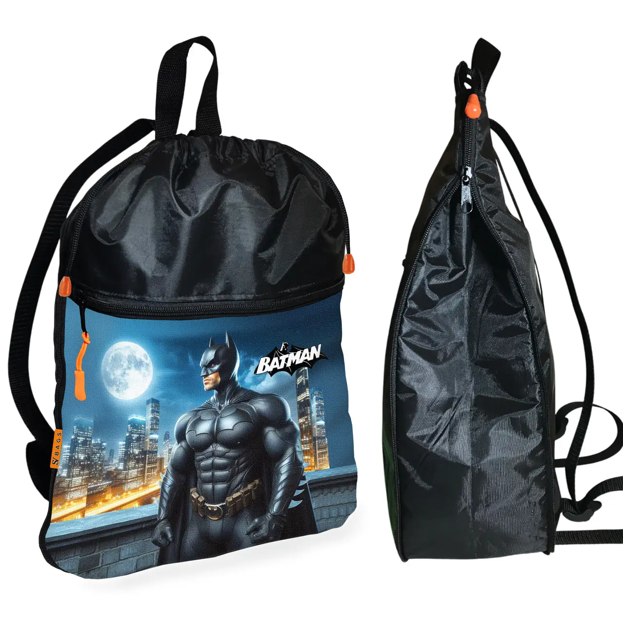 Рюкзак-мішок для взуття, спортивної форми Бетмен «Batman »дитяча сумка для змінки з розширювачем (01216)
