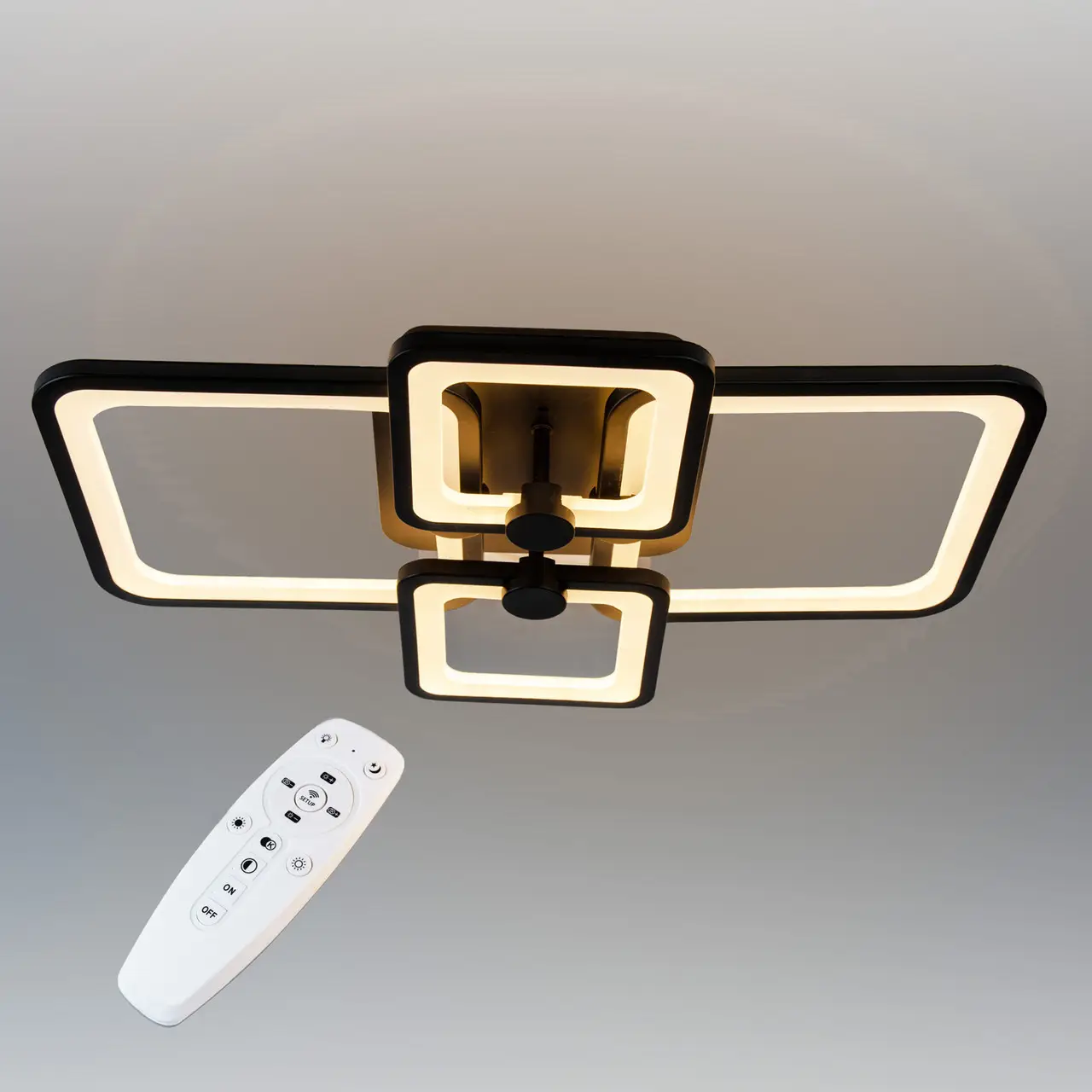 Стельова LED люстра, світлодіодний світильник Sunlight чорний 5338/2+2