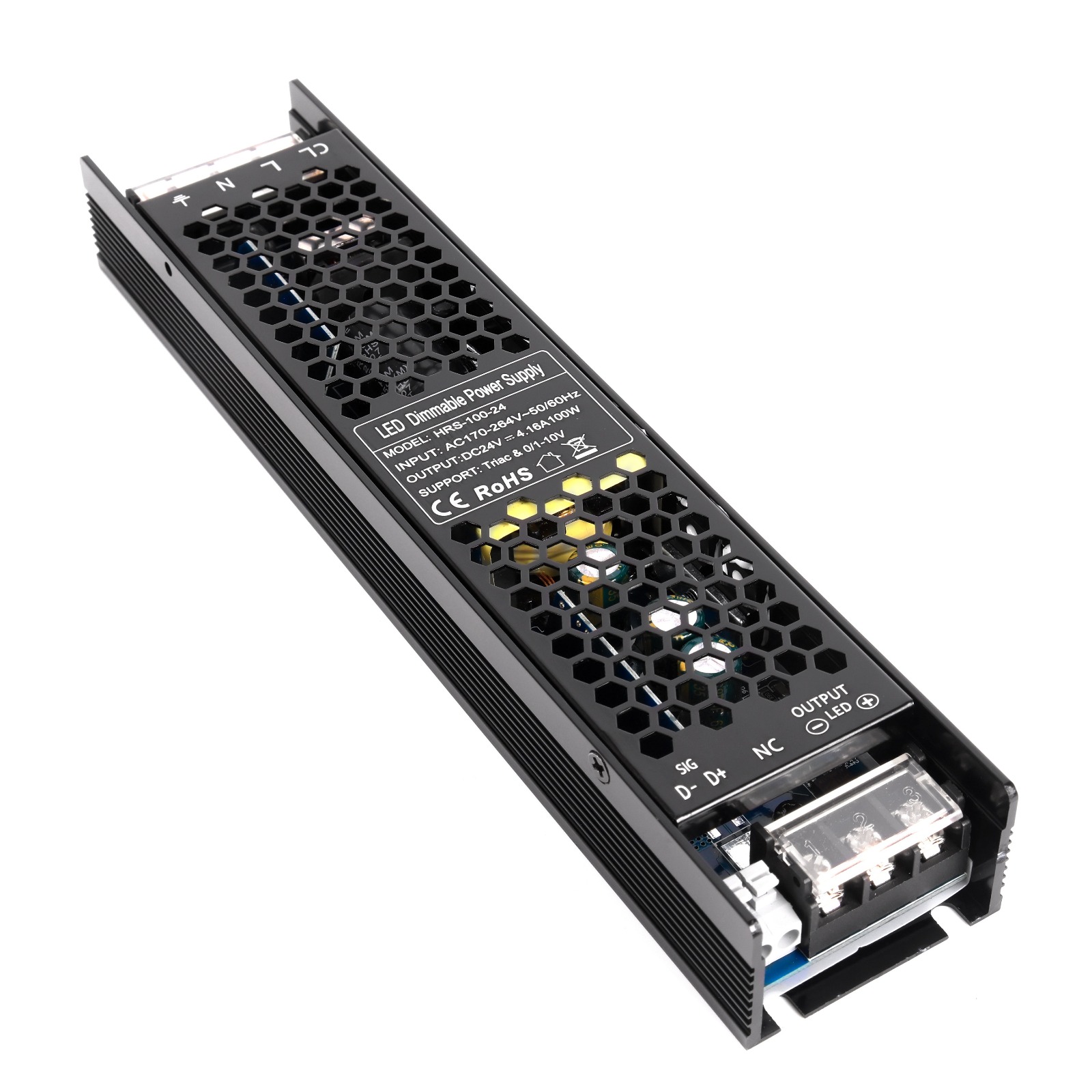 Димований блок живлення DIM IP20 24V 100W TRIAC 0/1-10V (HRS-100-24)