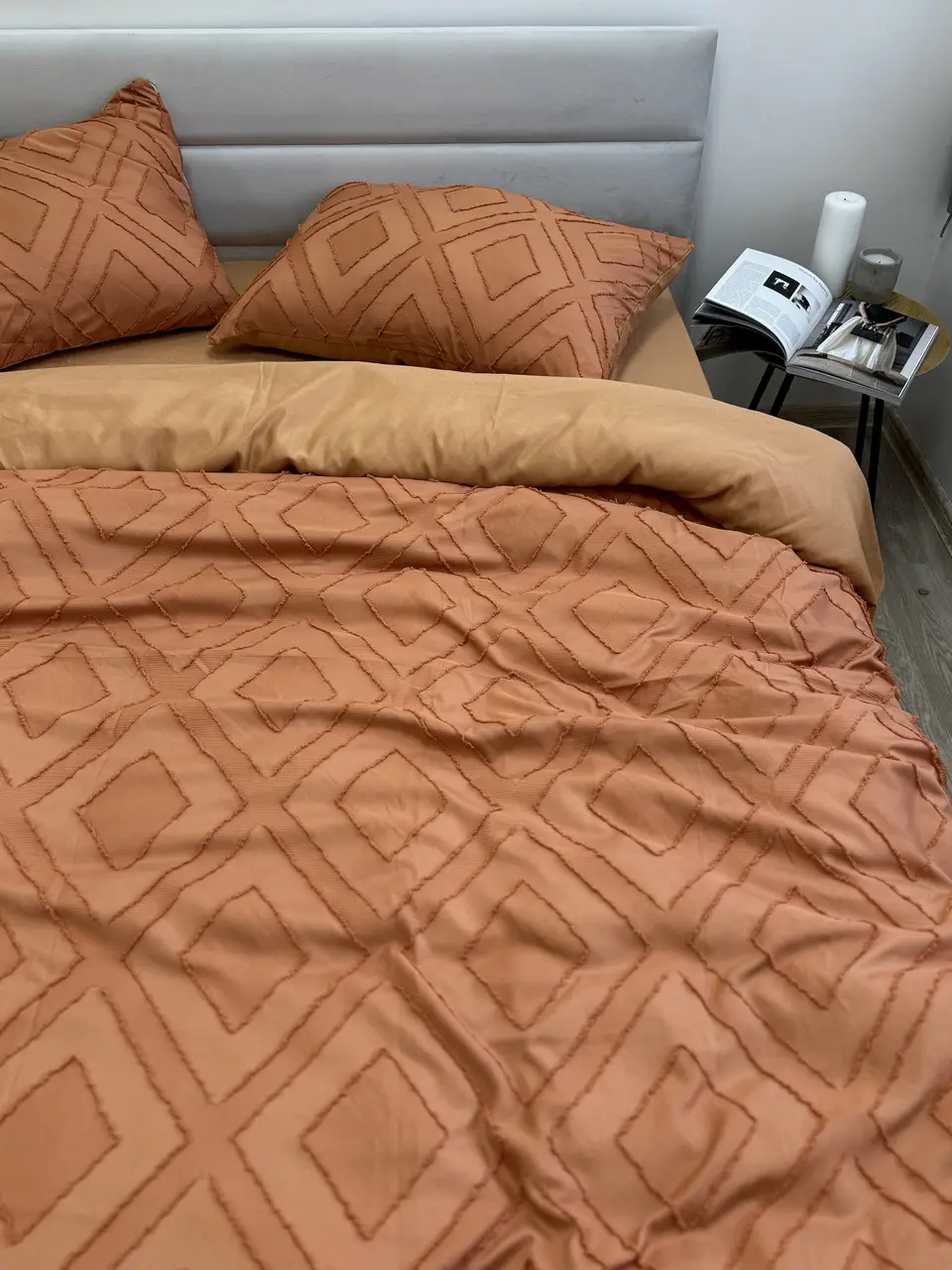 Комплект постільної білизни Ecotton Jaquard Сімейний 150х215 см помаранчевий Orange