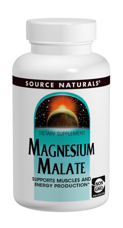 Магній + Яблучна Кислота (Магній Малат) 1250мг, Source Naturals, 180 таблеток