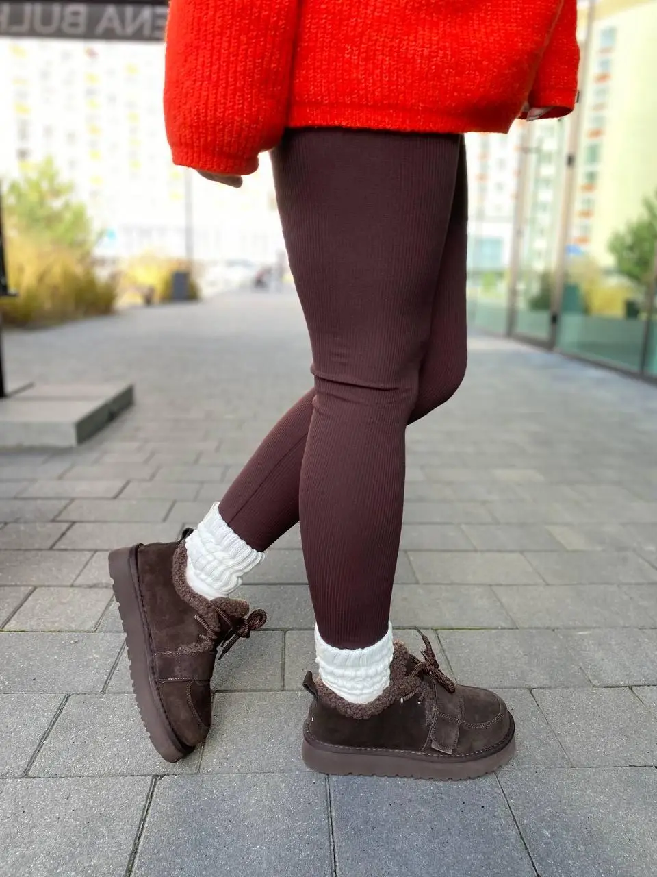Зимние угги короткие замшевые теплые на меху 5263-41 коричневые / UGG из натуральной замши р. 36-41 36