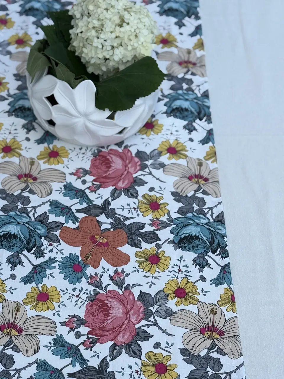 Скатертина Ecotton DUCK 170х220 см водовідштовхувальна з квітами