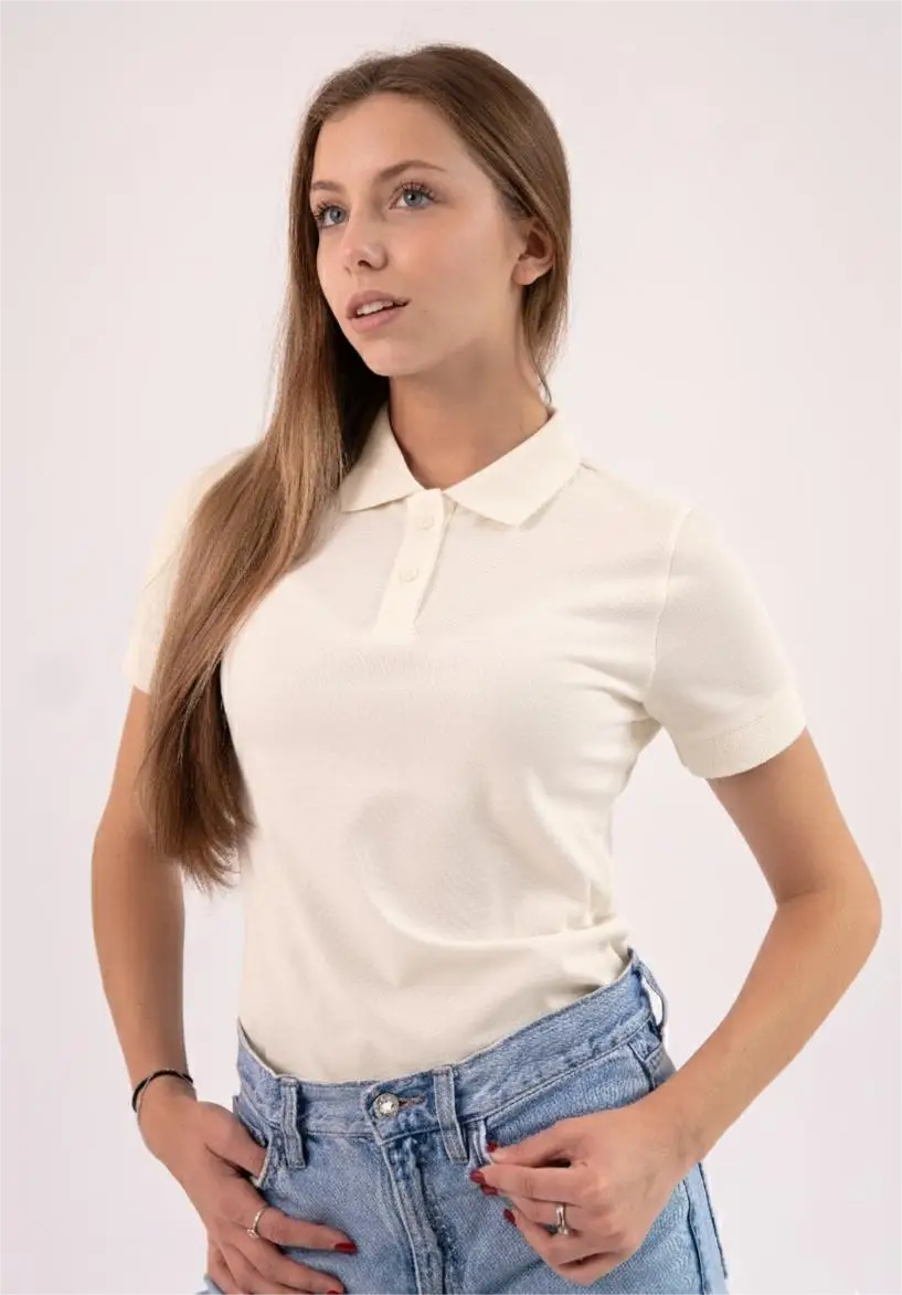 Молочна футболка поло жіноча CLASSIC 95/5