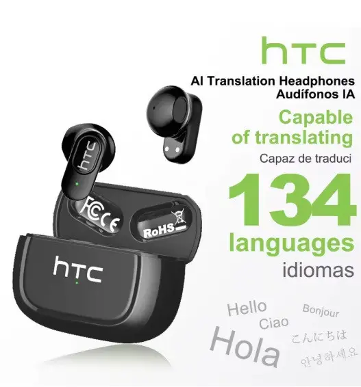 Інтелектуальні навушники-перекладачі HTC NE51 AI Бездротові навушники Bluetooth/ Переклад у режимі реального часу