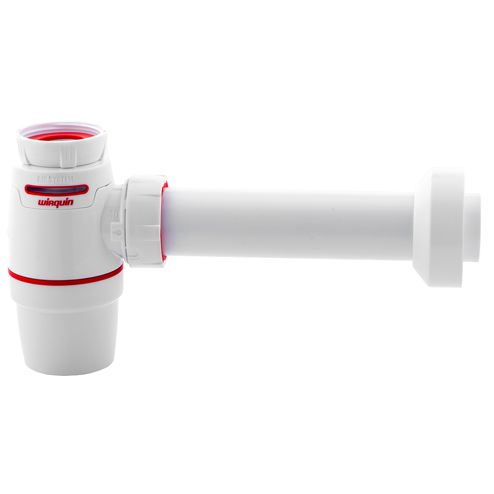 Сифон для кухонной мойки Neo Air 1½"×Ø40мм с отводом WIRQUIN (9542330)