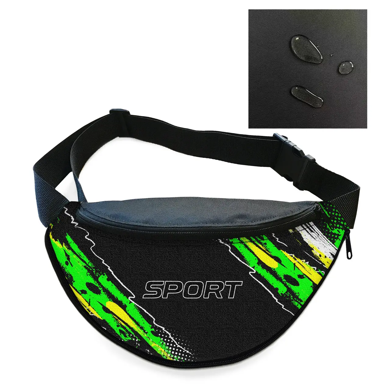 Сумка-бананка чоловіча/жіноча Sport 32×16 см з розширювачем поясна сумка або сумка через плече (02881)