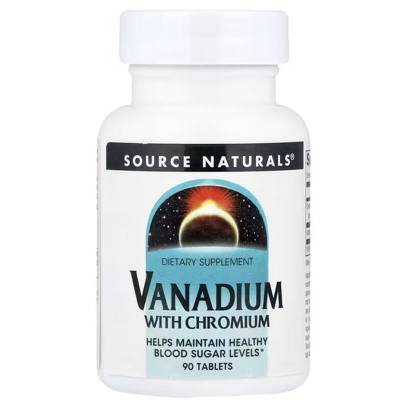 Ванадій з Хромом, Source Naturals, 90 таблеток