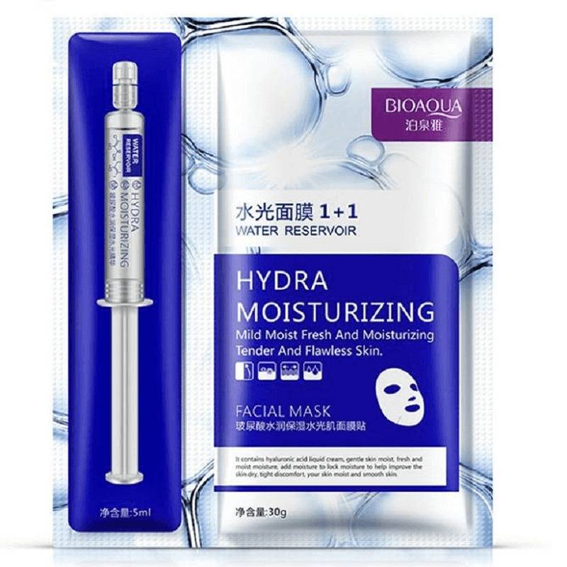 Набор Bioaqua Water Reservoir Hyaluronic Acid Гиалуроновая кислота в шприце и тканевая маска