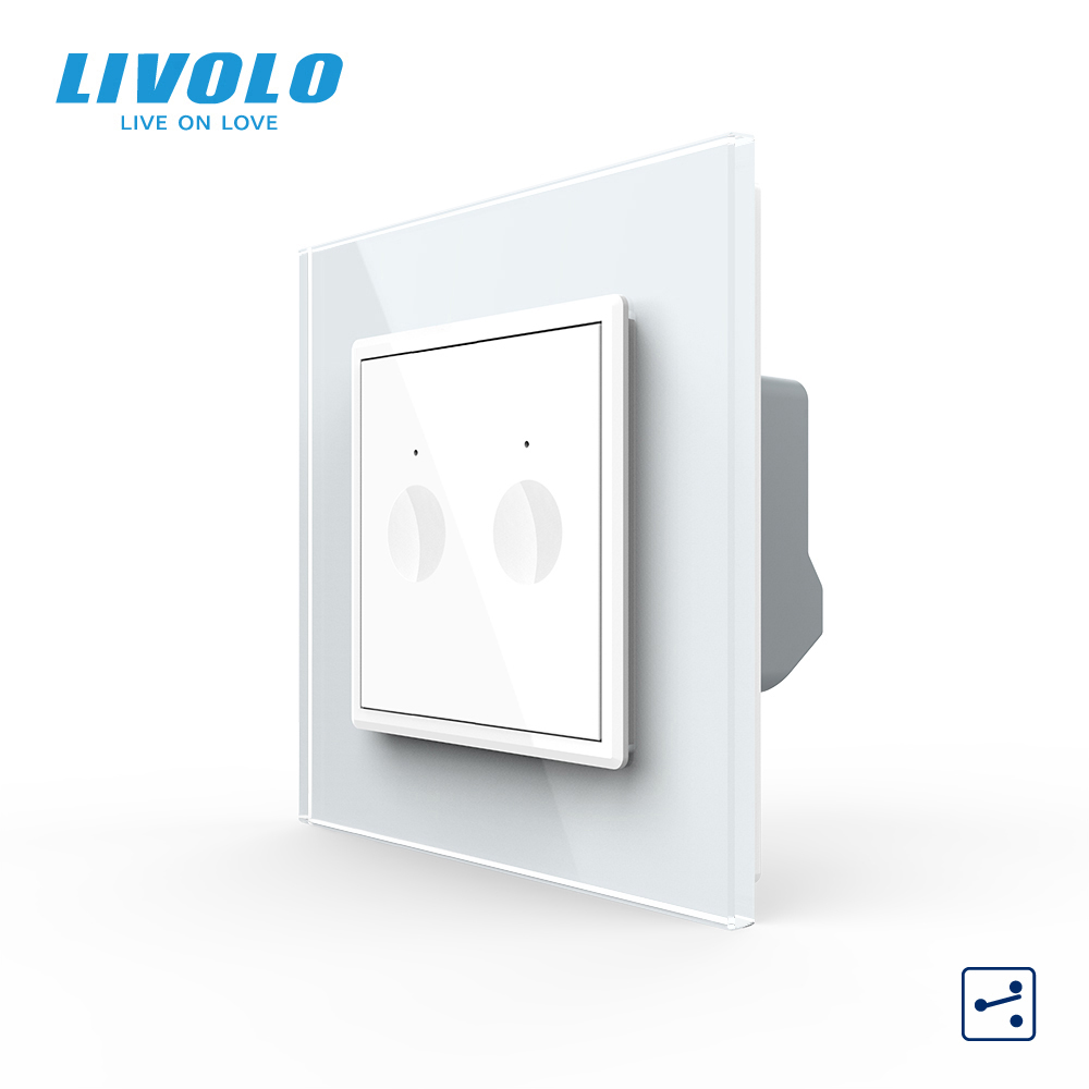 Сенсорний прохідний/перехресний вимикач Sense 2 сенсора Livolo білий (722000411)