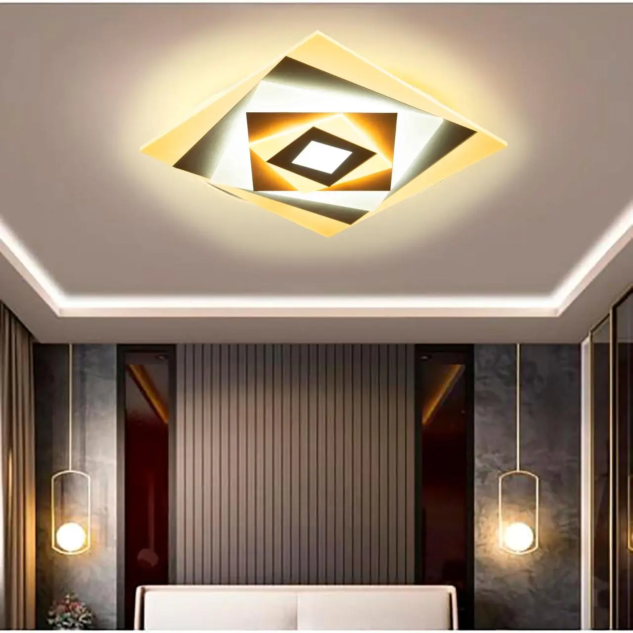 Стельова LED люстра, світлодіодний світильник Sunlight білий Y1135/38W