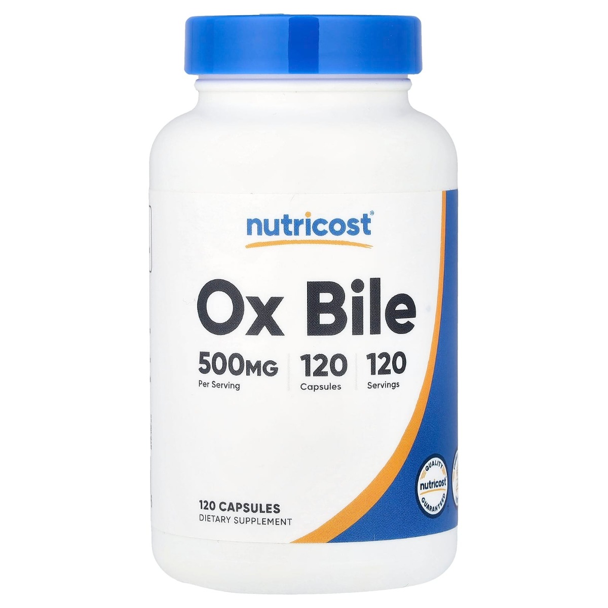 Бичача жовч, 500 мг, Ox Bile, Nutricost, 120 капсул