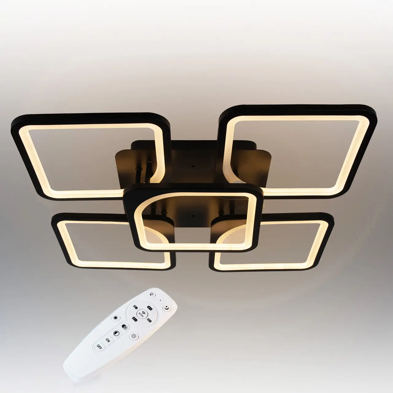 Стельова LED люстра, світлодіодний світильник Sunlight чорний 5631/4+1